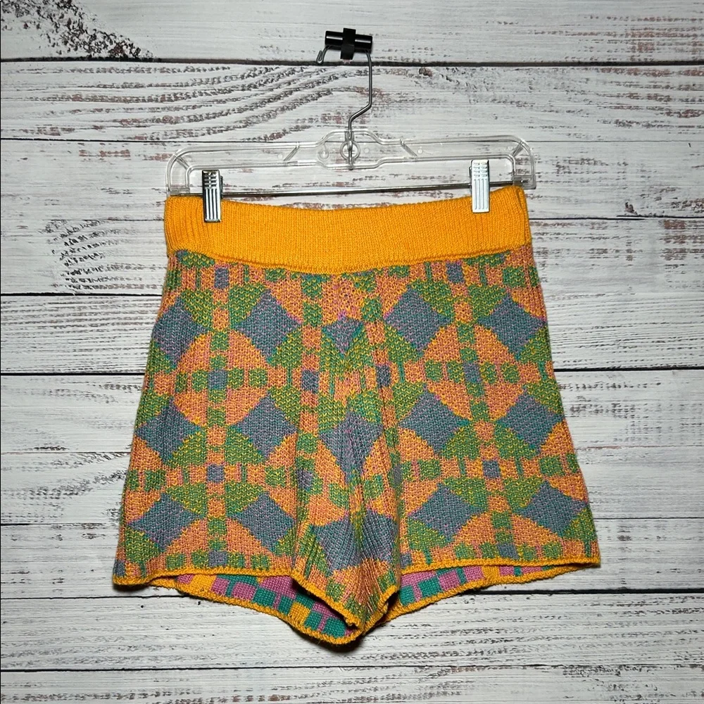 Free People Beach Malibu Pattern Knit Colorful Geometric Women Shorts Small - Picture 4 of 13